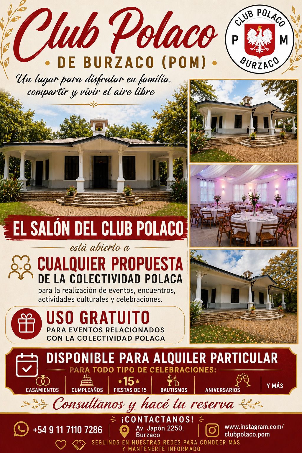 Eventos en el Club Polaco de Burzaco (POM)