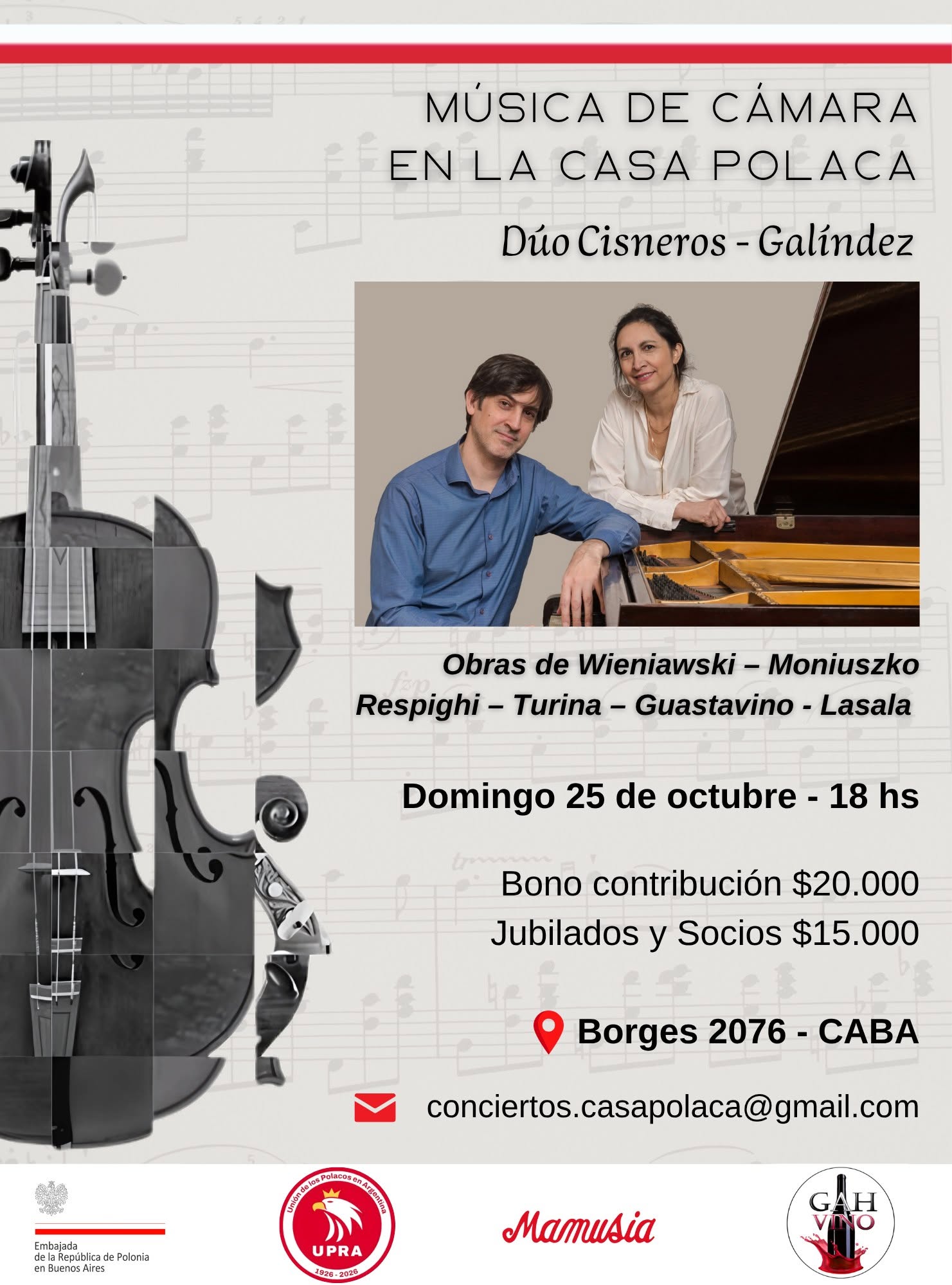 Dúo Cisneros Galíndez en la Casa Polaca
