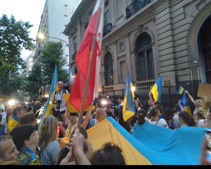 Marcha en repudio a la invasión rusa en Ucrania