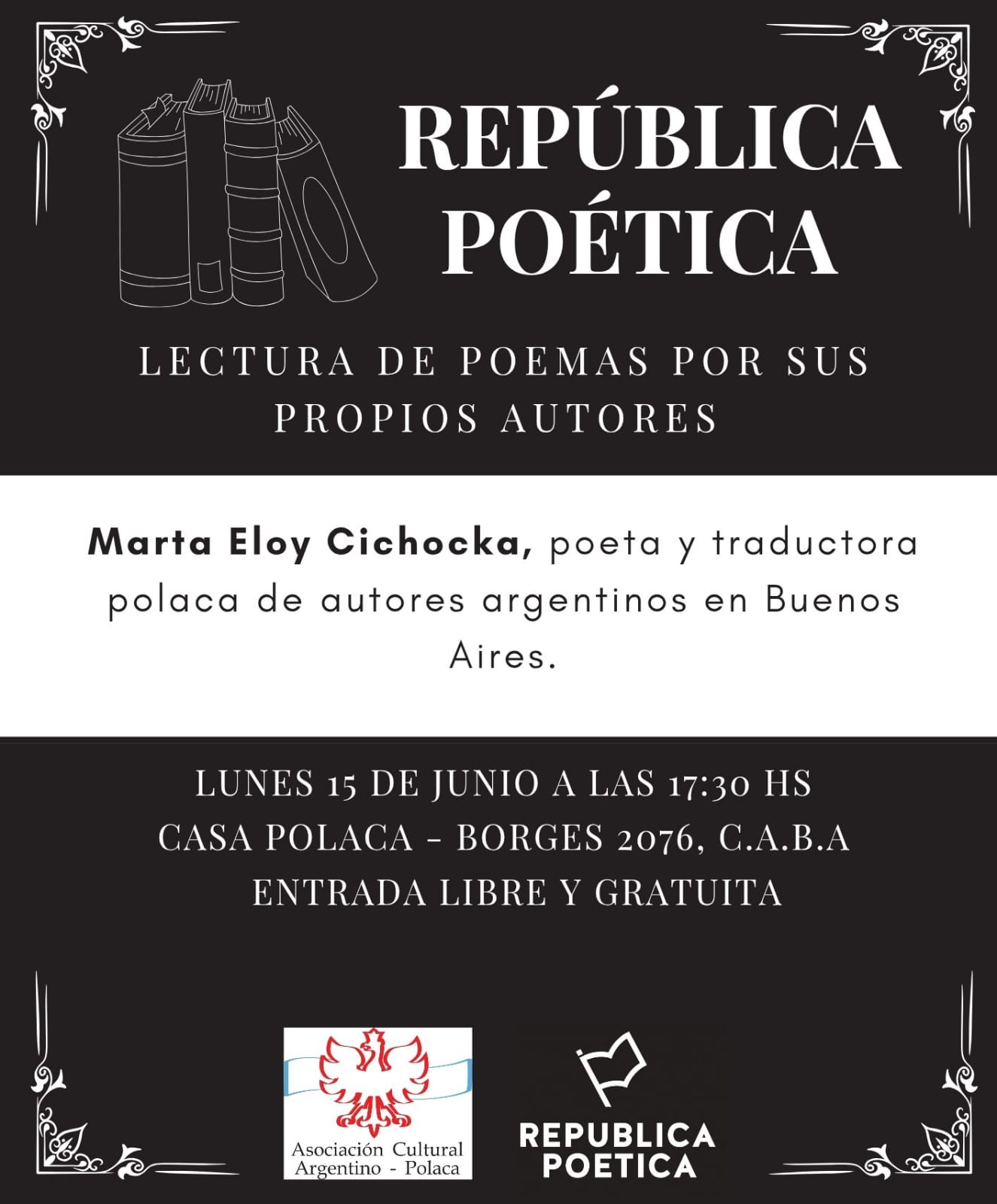 La poeta polaca Marta Eloy Cichocka en el Dom Polski de Buenos Aires